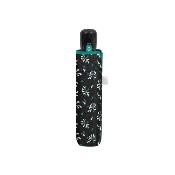 Mini parapluie pliant automatique pour femme - Design à trois volets - Géométrique - Bordure vert sarcelle