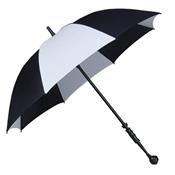 Parapluie de golf - noir et blanc - ramasse balle intégré