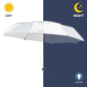 Parapluie pliable réfléchissant - Grande protection 95 cm - Modèle à trois volets - Argenté