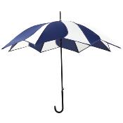 Parapluie long automatique pour femme - Toile forme pétale - Blanc et Bleu