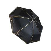 Parapluie mini et léger - Ouverture Automatique  - Noir avec liserés oranges