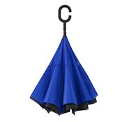 Parapluie à ouverture inversée - Ouverture manuelle - Resistant au vent - Bleu