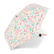 Parapluie plat pliable ultra compact & léger - ultra mini pour femme - Coeurs aquarelles