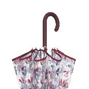 Parapluie transparent cloche - Système d'ouverture automatique - Bordure bourguignonne - Feuilles