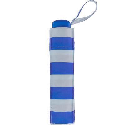 Parapluie pliant ultraléger et compact pour femme - Rayures bleues