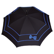 Parapluie long - Ouverture automatique - Large 109 cm - Fabrication française - Noir et bleu