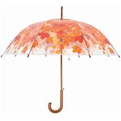 Parapluie cloche transparent avec joli imprimé feuilles d'automne