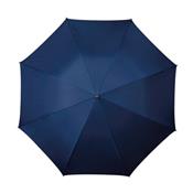 Parapluie long unisexe - Ouverture automatique - Manche et poignée canne bois - Bleu foncé