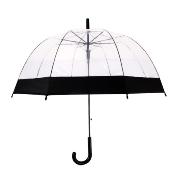 Parapluie transparent cloche pour homme et femme - Ouverture automatique - Bordure Noire