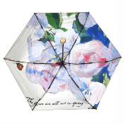 Parapluie pliant avec revêtement UV - Léger - Fleur de rose blanche - Sac assorti