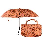 Parapluie pliant - Avec sac et pochette assortis - Imprimé Tigre