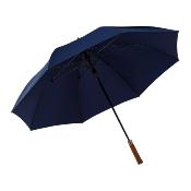 Grand parapluie golf - Resistant au vent - 120 cm de diamètre avec revêtement UV à l'intérieur - Manche en Bois - Bleu