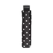 Mini parapluie pliant pour femme - Design trois plis - Pois - Noir
