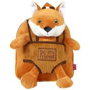 Sac à dos réversible Fanny Fox pour enfants - Peluche amovible - Bretelles réglables et souples - Mini sac de voyage mignon - Taille unique