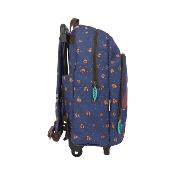 Sac à dos à roulettes pour enfants - Trolley et sac à dos détachables - Bretelles rembourrées réglables - Matière écologique - Ours et lapin