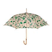 Parapluie écologique automatique - Toile en plastique recyclé et poignée en bois recyclé - Large protection de 102 CM de diamètre - Feuilles