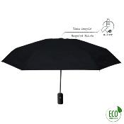 Parapluie pliant et écologique en plastique recyclé - Ouverture automatique - Noir