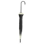 Parapluie long - Pagode - Large 90 cm - Poignée effet cuire - Noir