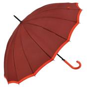 Parapluie 16 baleines - Ouverture automatique - Résistant au vent - Anti UV - Rouge avec bordure orange