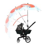 Parapluie poussette pour enfant - Avec poignée crochet facile à saisir - Poignée amovible et réglable - Intérieur noir - Dinosaure