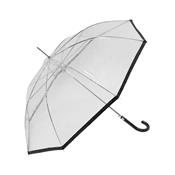 Parapluie droit - ouverture automatique - transparent bordure noire