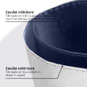 Parapluie pliant pour femme - Parapluie à trois volets - Revêtement Titanium Silver - Intérieur bleu