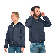 Coupe-vent à capuche pour homme et femme - Taille Large - Bleu