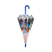 Parapluie transparent cloche pour enfant - Bordure réfléchissante pour une meilleure visibilité la nuit - Parapluie garçon - Camions