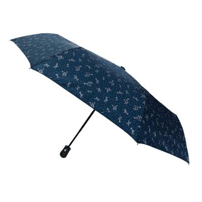 Parapluie pliable - Systèmes d'ouverture et de fermeture automatiques - Coupe-vent - Constellations dorées - Bleu