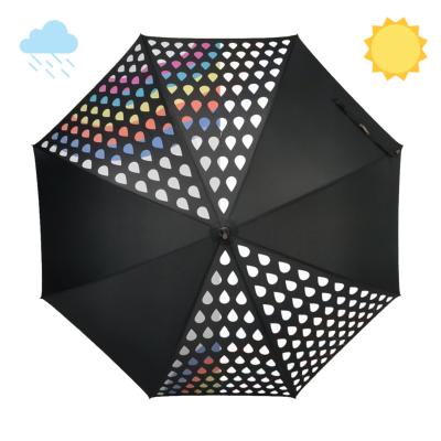 Grand parapluie automatique à effet changeant de couleur - Arc-en-ciel