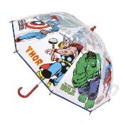 Parapluie cloche transparent enfant - Poignée rouge - Avengers