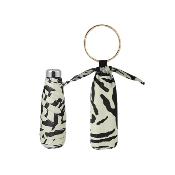 Mini parapluie pliable pour femme – Parapluie de voyage léger et compact 5 plis – Avec pochette et dragonne assorties – Imprimé zèbre