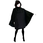 Poncho de pluie pour homme et femme - Avec housse et bandes réfléchissantes devant et derrière - Ultraléger - Noir