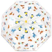 Parapluie transparent cloche pour enfant - Bordure réfléchissante pour une meilleure visibilité la nuit - Imprimé chien