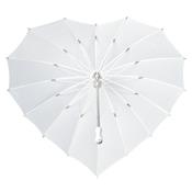 Parapluie droit - toile en forme de coeur - blanc