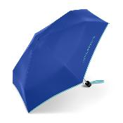 Mini parapluie plat pliable pour femme - Ultra léger et compact - Bleu éclatant