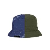 Chapeau imperméable pliable et réversible avec sac de rangement - Avec protection solaire UVP50+ - Matière recyclée - Forêt Bleu - Taille Unique
