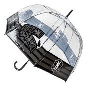 Parapluie cloche transparent pour adolescentes ou adultes - Transparent avec poignée noire - Wednesday Nevermore