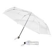 Parapluie pliant transparent pour femme - Bordure noire