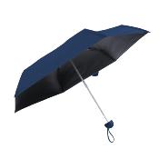 Parapluie pliant pour femme - Avec pochette assortie - Poignée ronde - Bleu marine