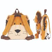 Sac à dos réversible Lenny Lion pour enfants - Peluche amovible - Bretelles réglables et souples - Mini sac de voyage mignon - Taille unique