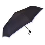 Parapluie pliant automatique - Fabrication française - anthracite avec bordure ivoire