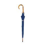 Grand parapluie pour femme - Canopée double couche - Mât en bois - Motifs triangulaires - Bleu