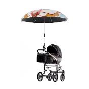 Parapluie poussette pour enfant - Avec poignée crochet facile à saisir - Poignée amovible et réglable - Intérieur noir - Chatte