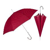Parapluie long pour femme - Ouverture automatique - Protection Extra Large 112 cm - Bordure réfléchissante - Motif à carreaux rouge