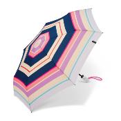 Mini parapluie pliant pour femme - Système d'ouverture automatique - Résistant au vent - Rayure fluo