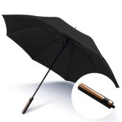 Parapluie long - Ouverture Bouton Luxe plat Automatique - Noir avec manche dorée
