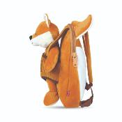 Sac à dos réversible Fanny Fox pour enfants - Peluche amovible - Bretelles réglables et souples - Mini sac de voyage mignon - Taille unique