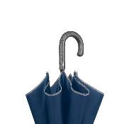 Parapluie long pour femme et homme - Ouverture automatique - Grande protection de 120 cm - Bleu avec bordure réfléchissante