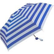 Parapluie pliant ultraléger et compact pour femme - Rayures bleues